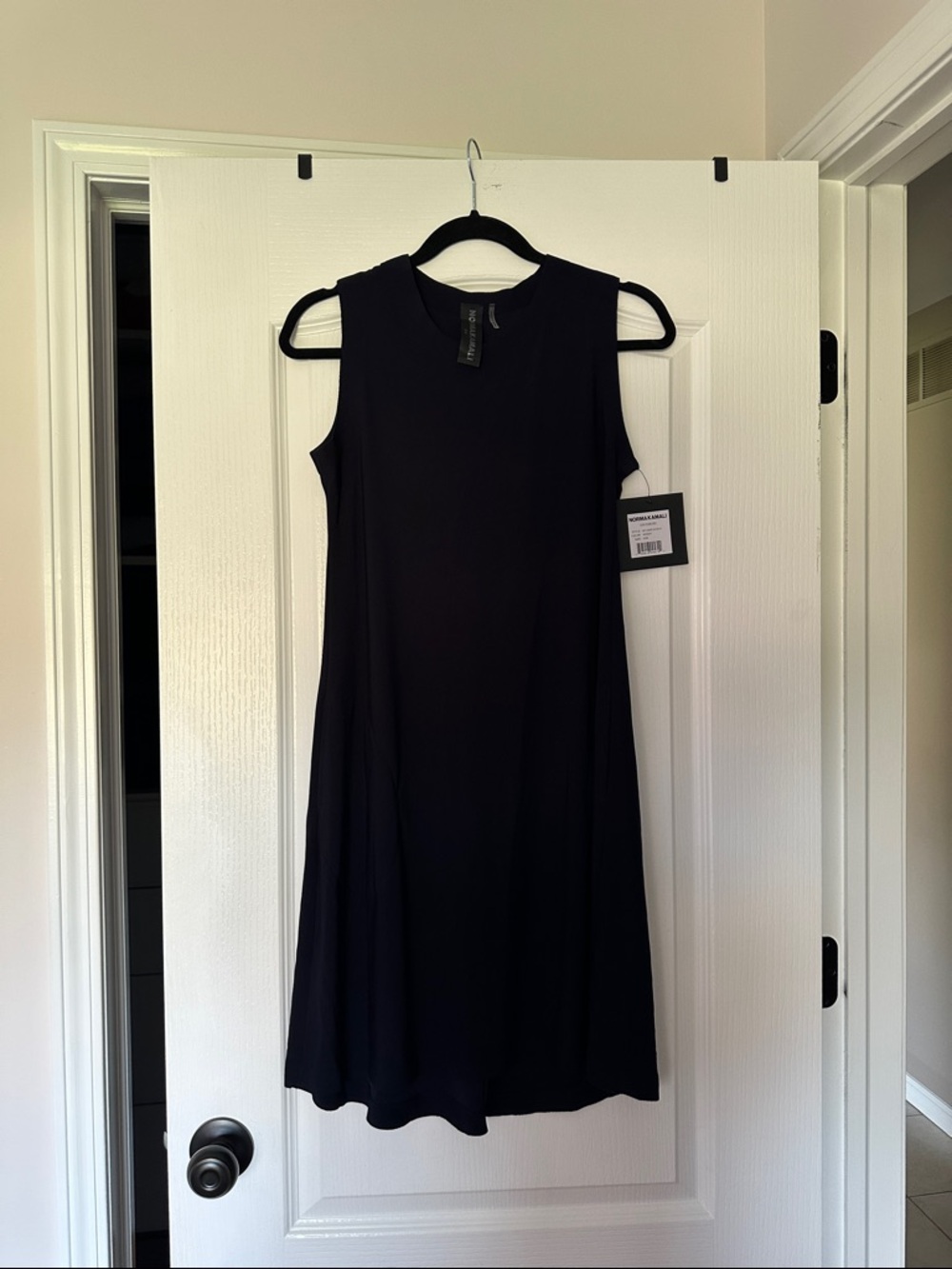 Norma Kamali Sleeveless Navy Midi Dress